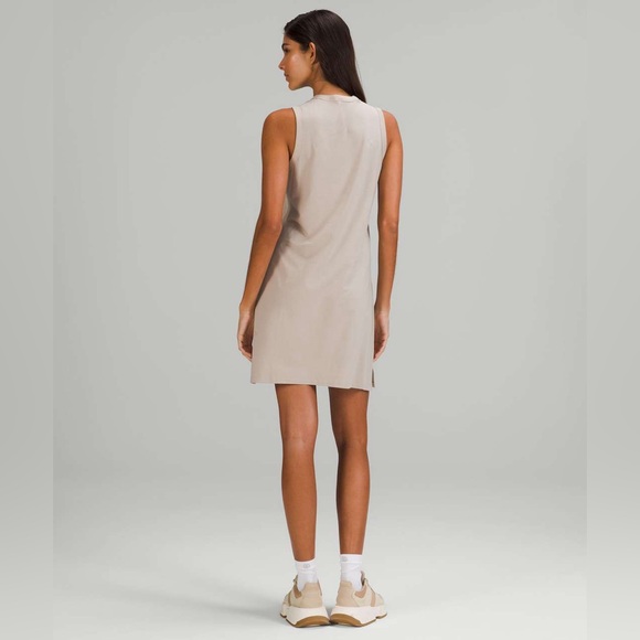 Lululemon Classic-Fit Cotton-Blend Dress - Raw Linen Beige Tank Mini Dress - Picture 3 of 7